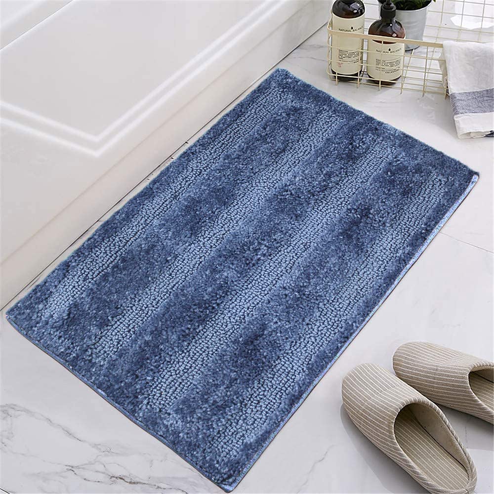 Bathmat 2500 GSM Microfiber Pack of 2 (Blue, 40cm x 60cm)