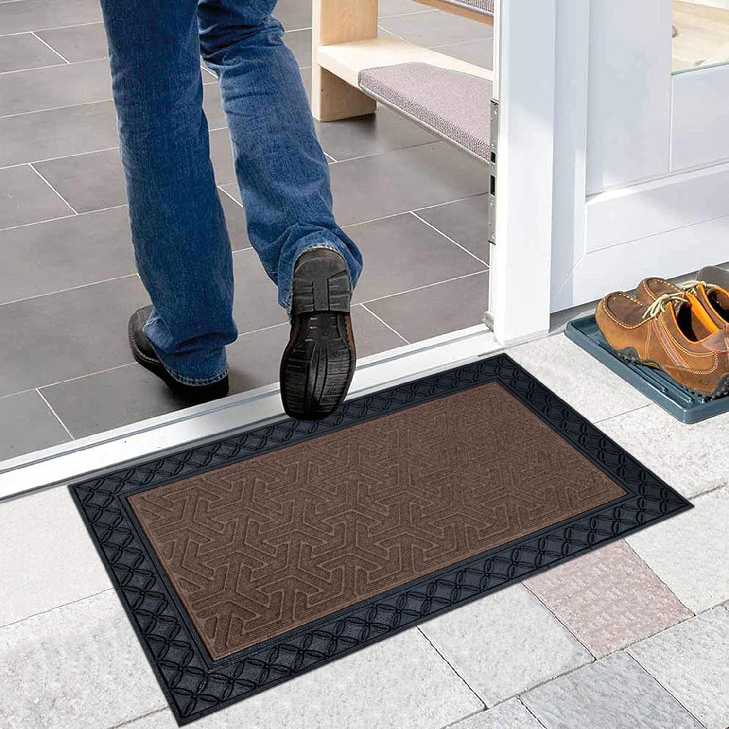 Coir Rubber Door Mat (Brown, 45 x 75cm)