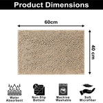 Shaggy Chenille Bath Mat Extra Soft (40x60 cm Beige)
