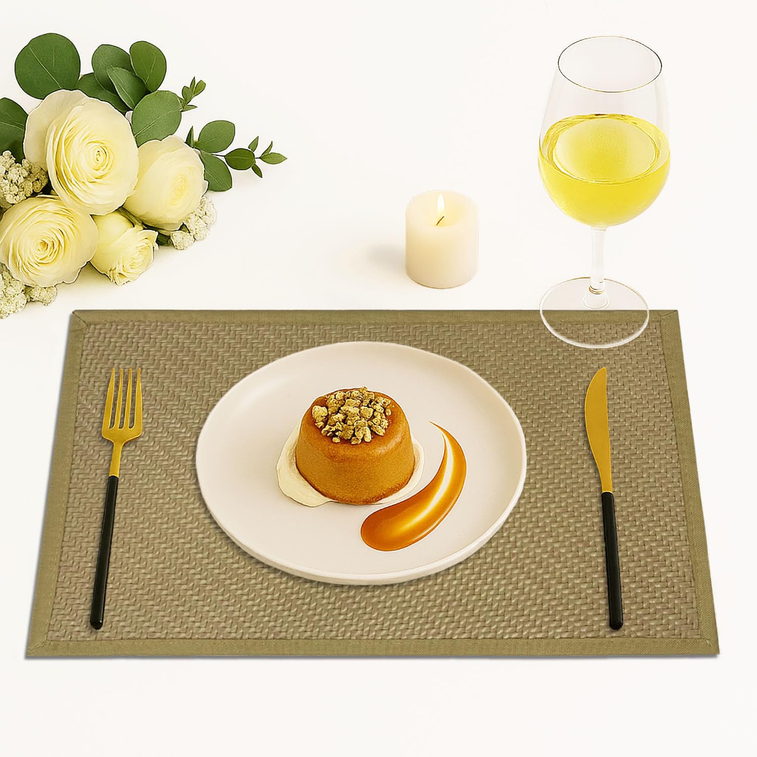 Placemat for Dining Table Set of 6(30x45 CM Yellow)