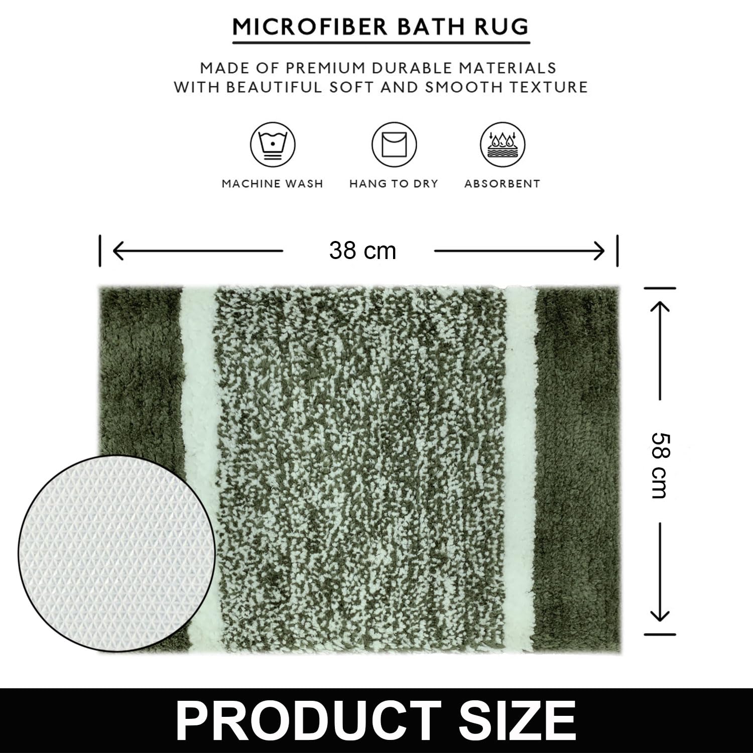 Columbia Bath Mat for Bathroom Pack of 2 (Green, 38x58 cm)