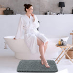 Vegas Microfiber Mats For Bathroom (45X75 Cm, Grey)