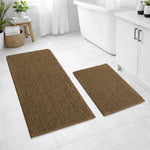 Chenille Microfiber Bath Mats Pack of 2 (45x75cm 60x120cm Chocolate)