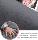 Rabbit Fur Super Soft Carpet (Grey, 4x6 Feet)