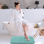 Vegas Microfiber Mats For Bathroom (45X75 Cm, Aqua)