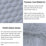 Cushion Cover rabbit fur Silver(16 inch x 16 inch) Pack of 2
