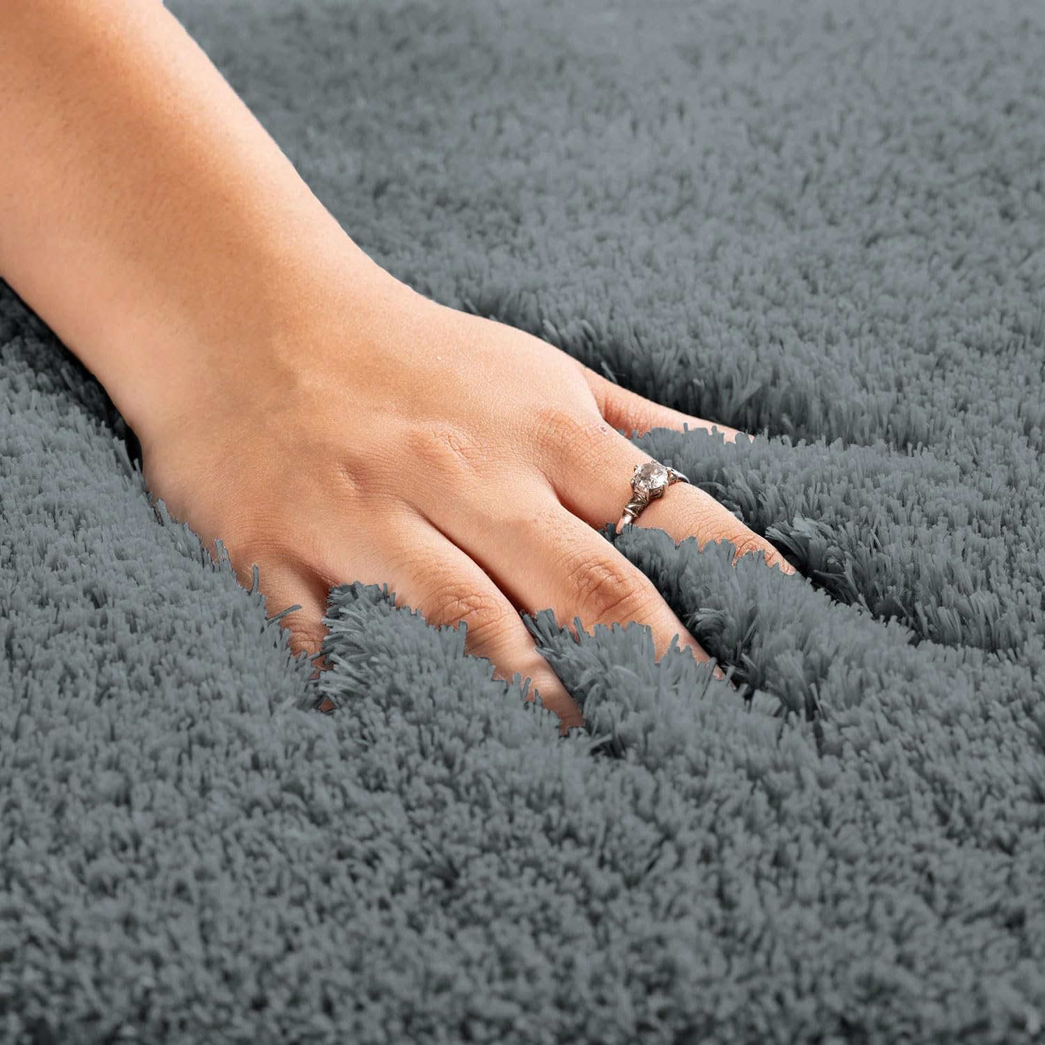 Polyester Contour Bath Mat Set (Grey , 45x 75 cm & 40x45)