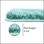 Hawai Contour Bath Mat  Set of 2 (Aqua, 40x60 cm & 40x45)