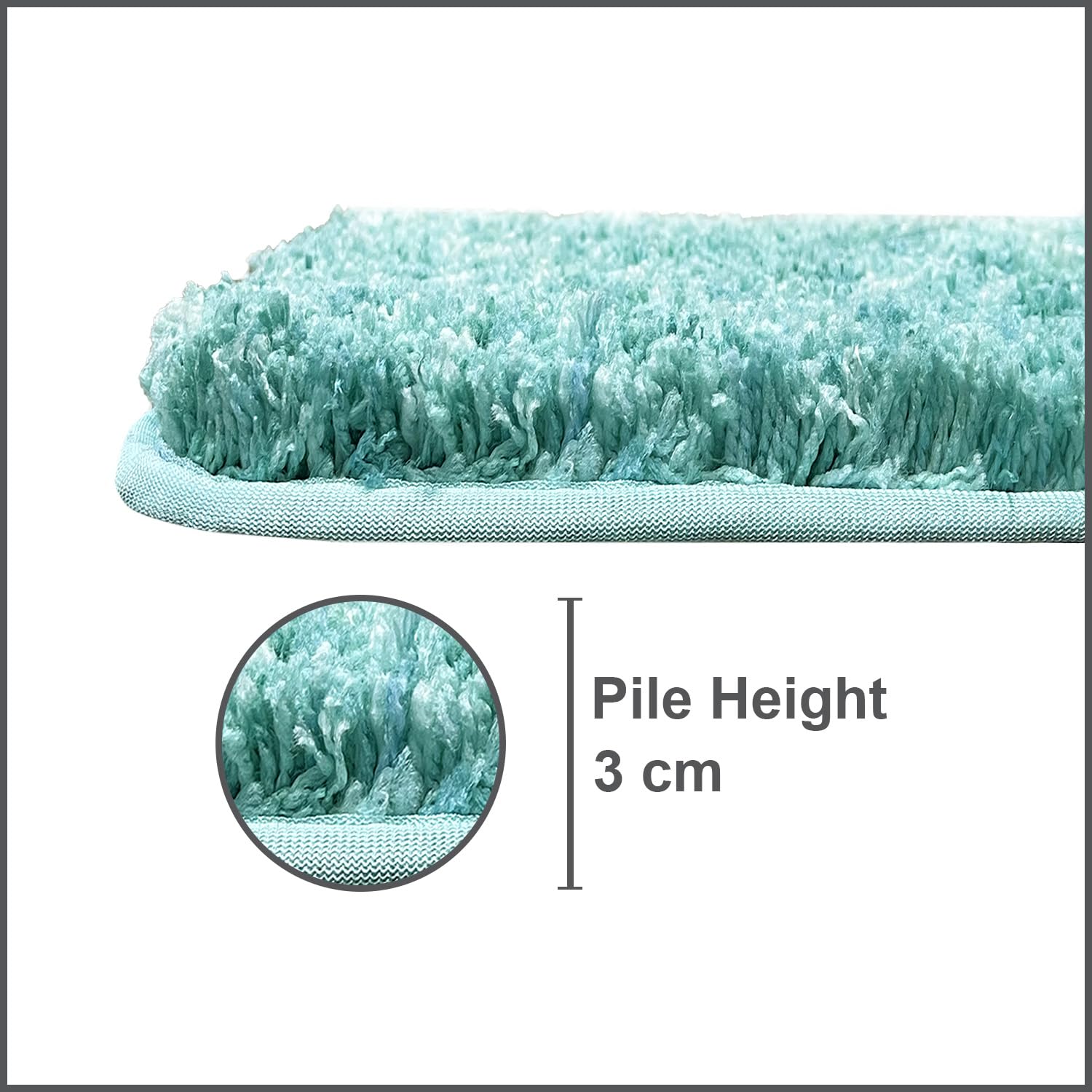 Hawai Contour Bath Mat  Set of 2 (Aqua, 40x60 cm & 40x45)