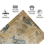 Polyester Abstract Carpet Anti Skid  (3x5 Feet, Multicolor)
