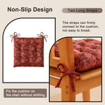 Polyester Chair Cushion Pad, Soft, Comfortable Back Support, Relaxing Backrest Pillow Cushions with Ties for Home, Office, Livingroom - (18x18 Inch, Red) Pack of 4