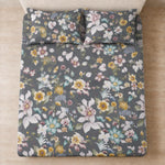 Double Bedsheet with 2 Pillow Covers Premium 240 TC 100% Cotton Feel ( King Size Charcoal 108x108 inch )