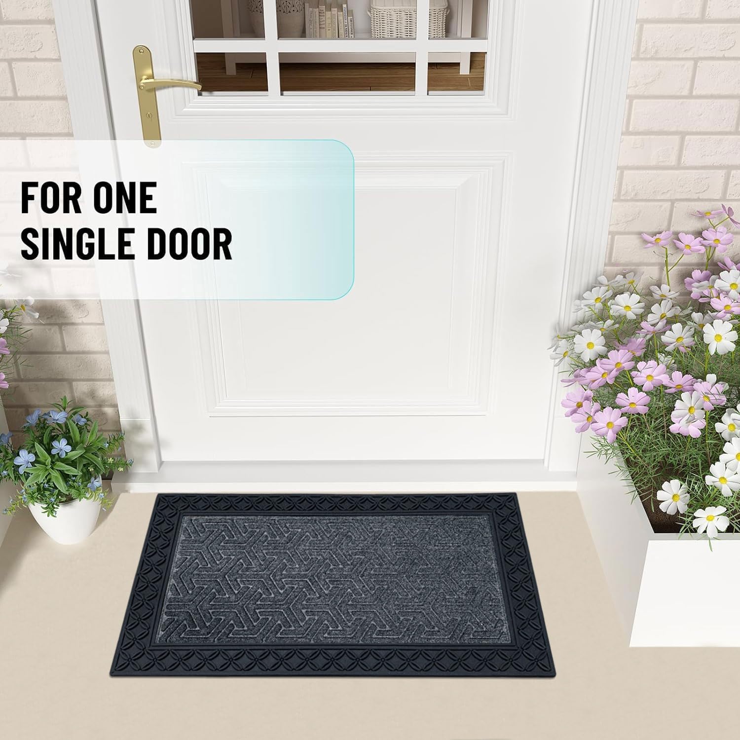 Coir Rubber Door Mat (Grey, 45 x 75cm)