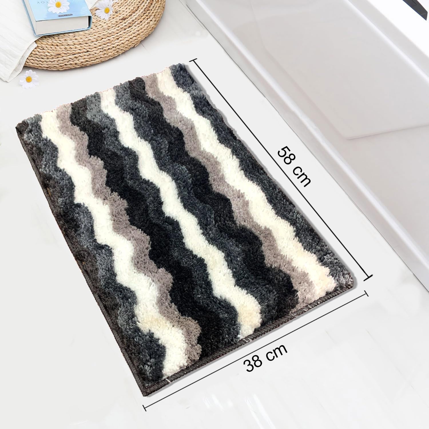 Birmingham Bathmat For Bathroom - (38x58 cm ,Grey)