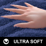 Bath Mat Classic Waves Microfiber 2200 GSM (40x60 cm, Blue)
