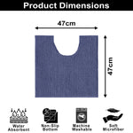 Chenille Contour Bath Mat for Bathroom (Navy , 47x47cm)