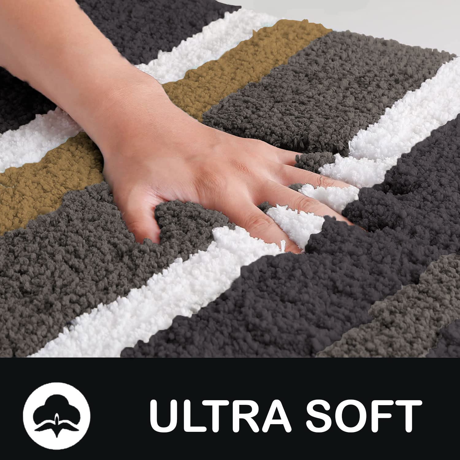 Premium Bathmat Microfiber 2500 GSM (40x60cm, Gold)
