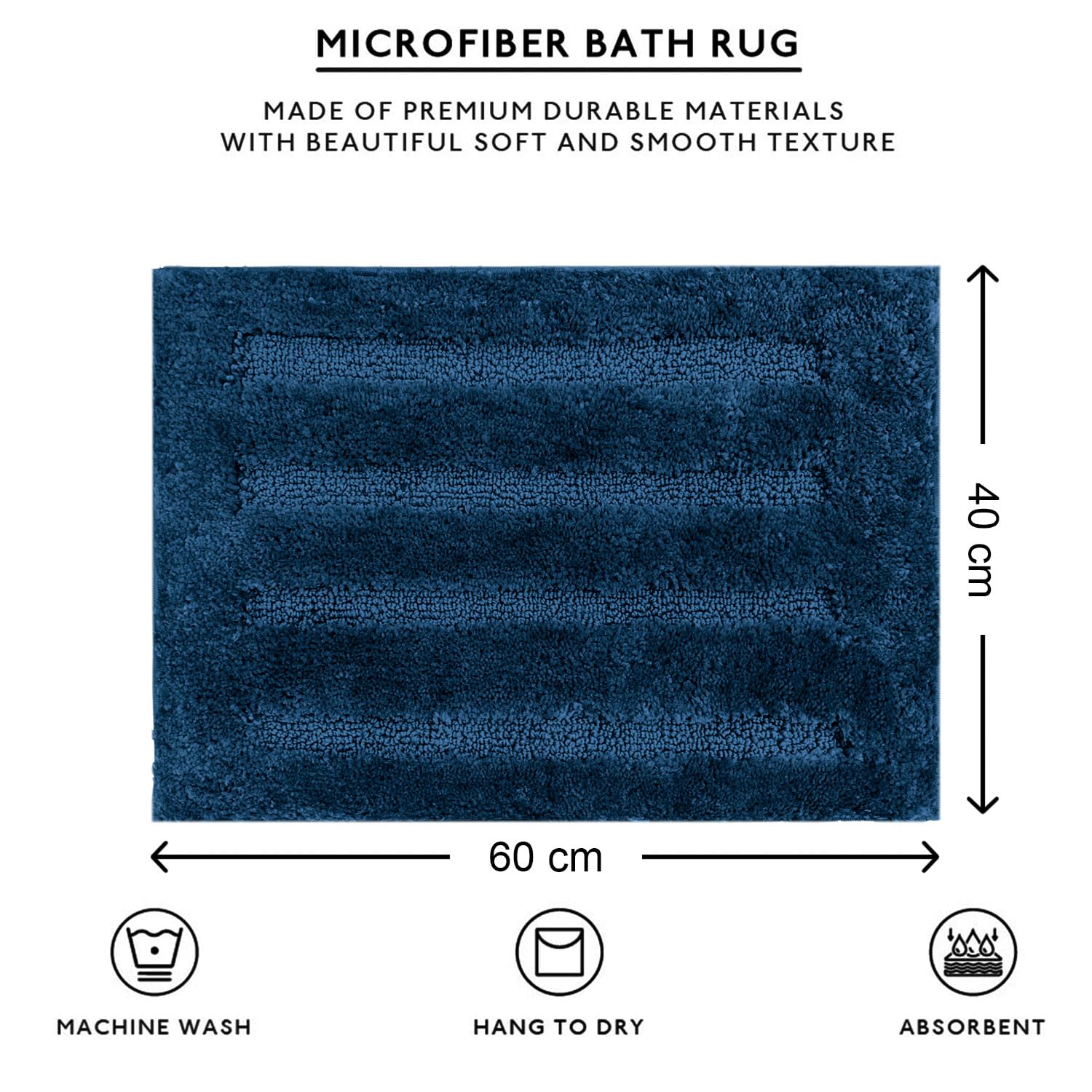 Bathmat 2500 GSM Microfiber (40cm x 60cm, Teal)