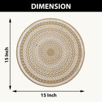 Round Table Placemats for Dining Table Set of 4(White)