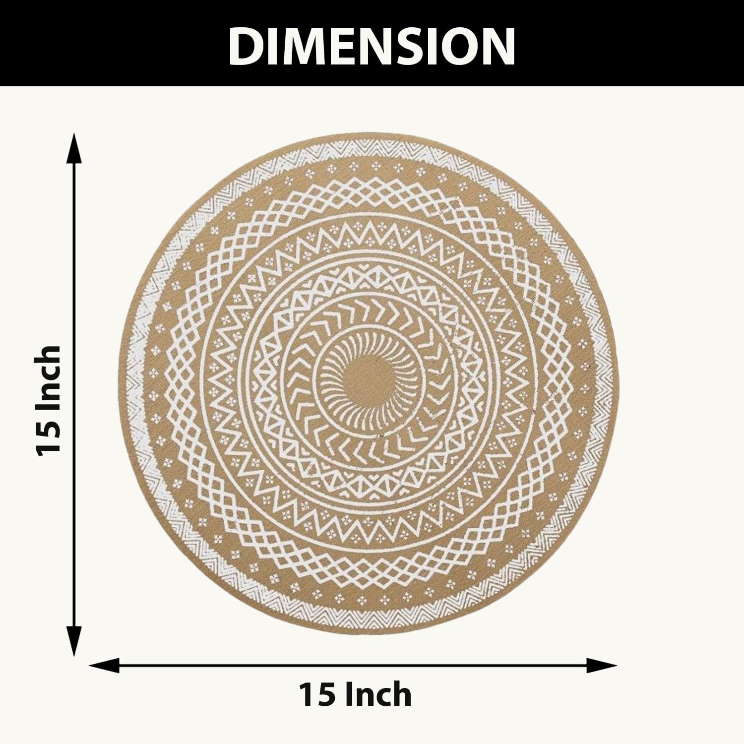 Round Table Placemats for Dining Table Set of 4(White)