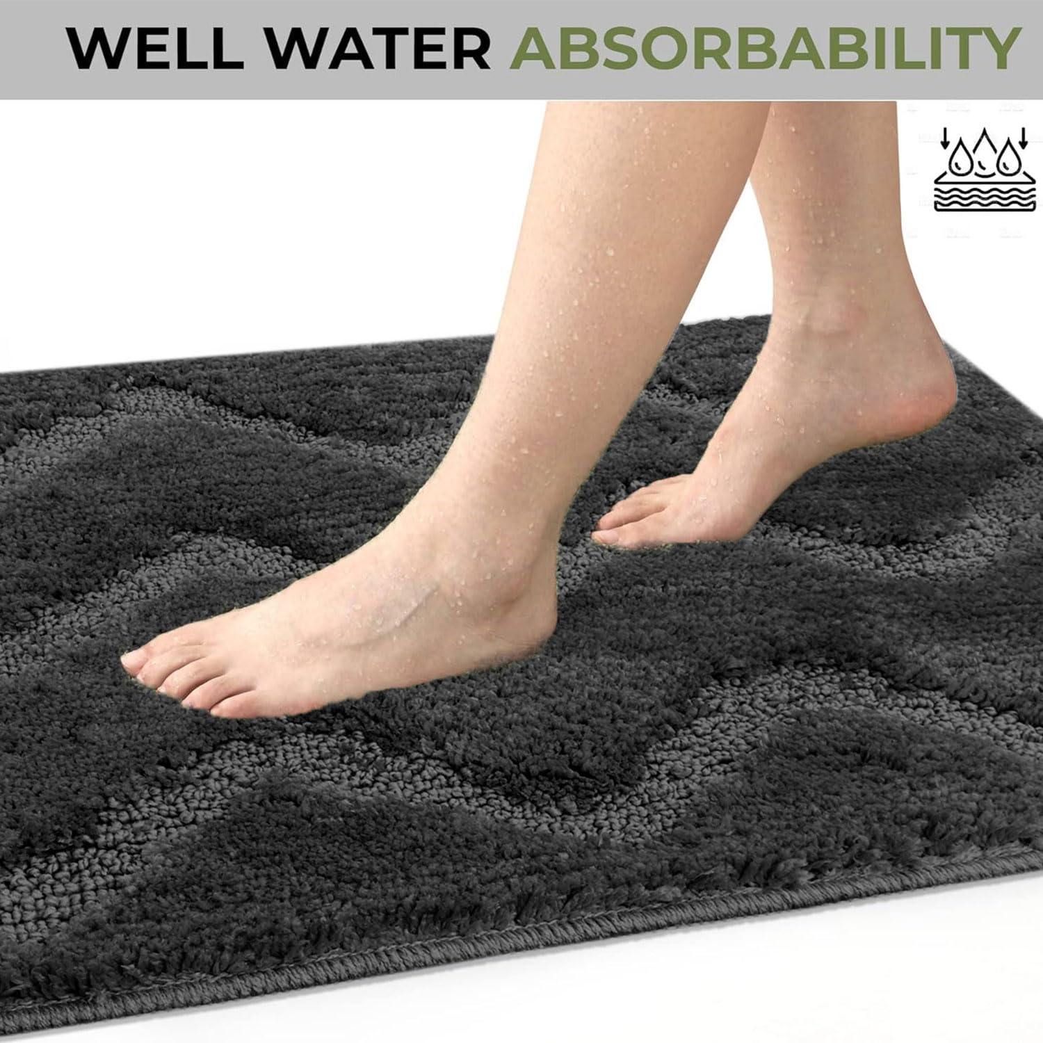 Scotland Waves BathMat (38x58 cm, Silver)