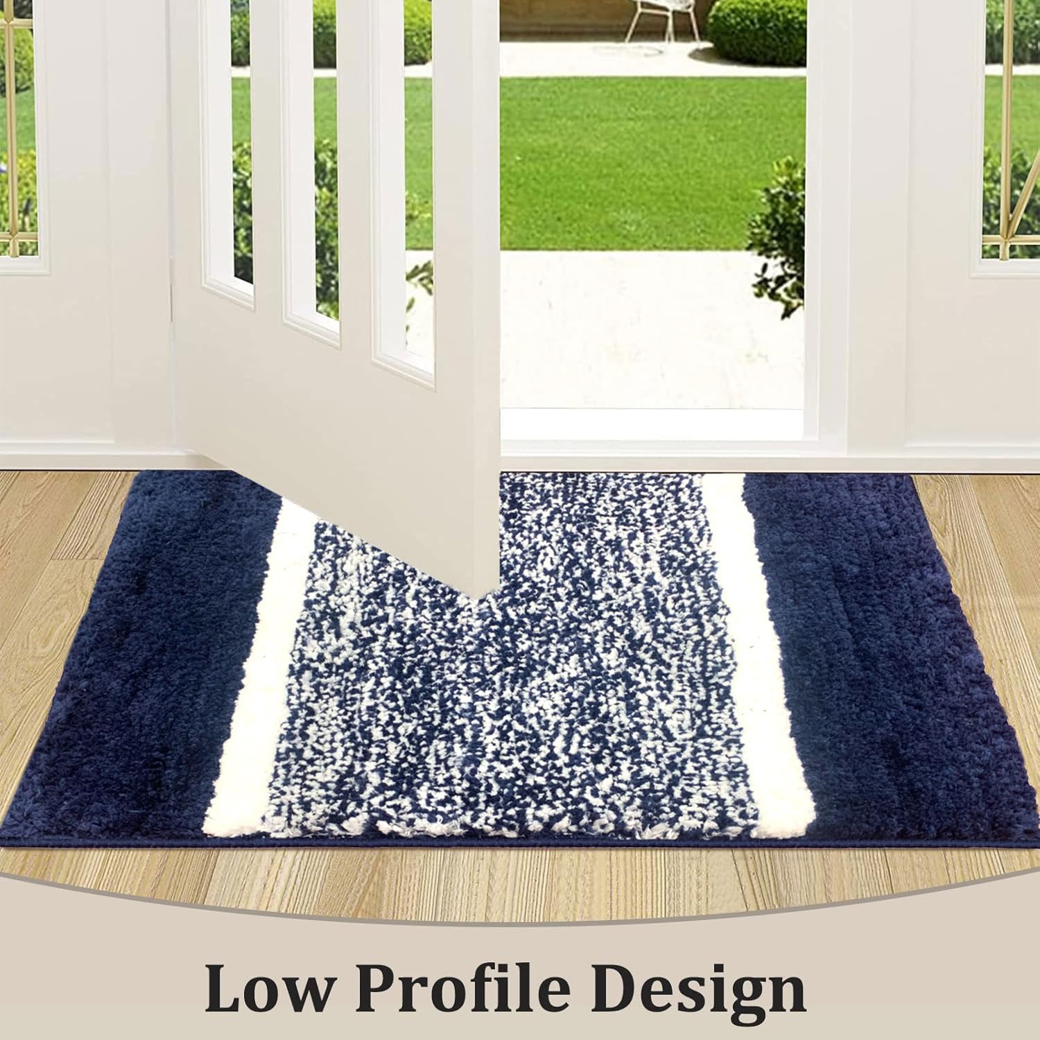 Columbia Bath Mat for Bathroom Pack of 2 (Navy Blue, 38x58 cm)
