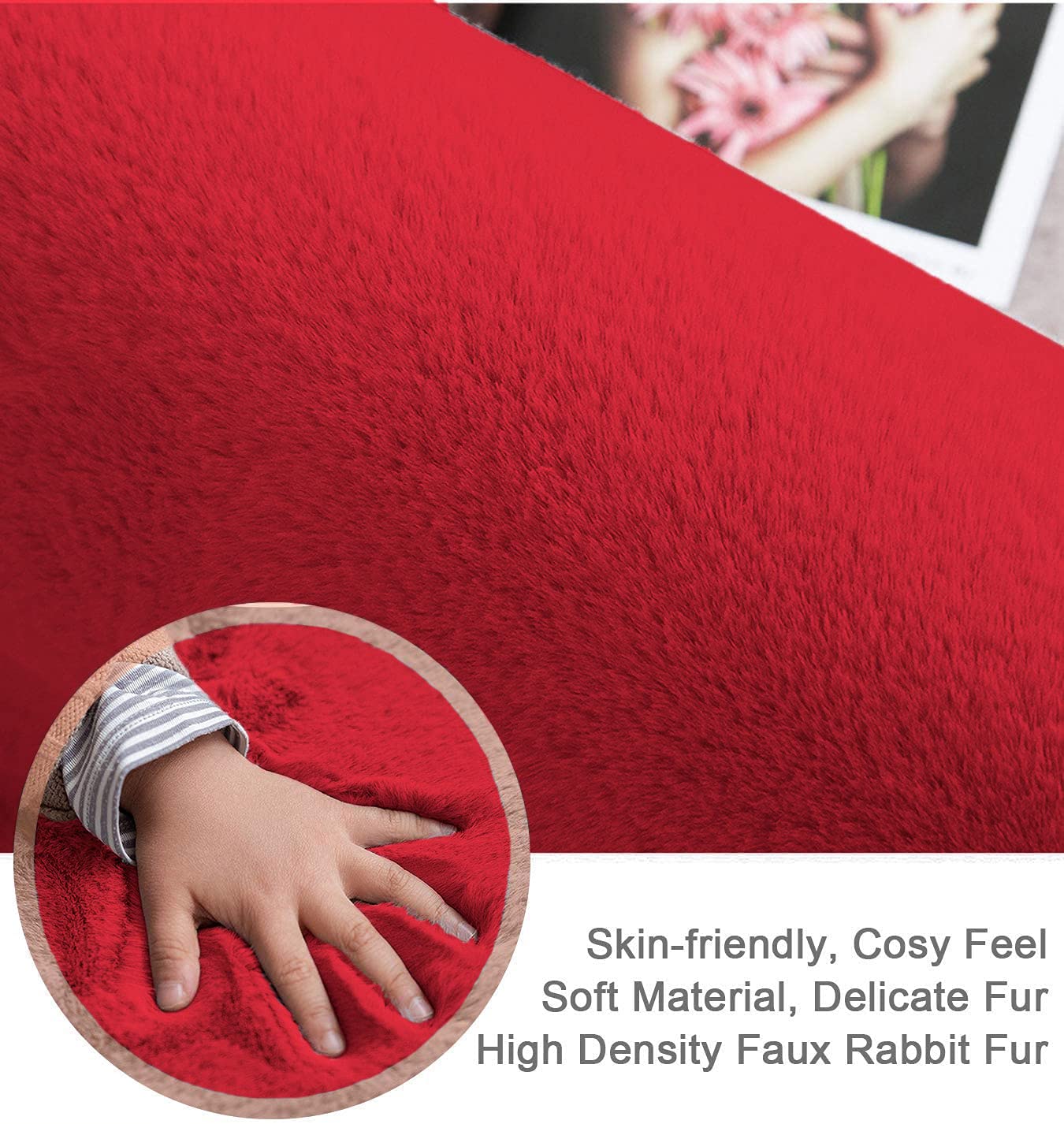 Rabbit Fur Soild Bath (Maroon, 40x60 cm)