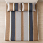 Double Bedsheet with 2 Pillow Covers 220 TC 100% Cotton Feel ( King Size Taupe 90x100inch )
