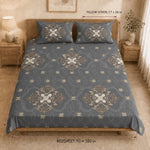 King Size Double Bedsheet with 2 Pillow Covers Premium Regal Medallion Printed 90x100inch