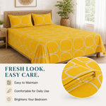 Double Bedsheet With 2 Pillow Covers Mandala Pattern 200 TC 100% Cotton Feel ( Queen Size 90x90 Inch Multicolor Set Of 3 )