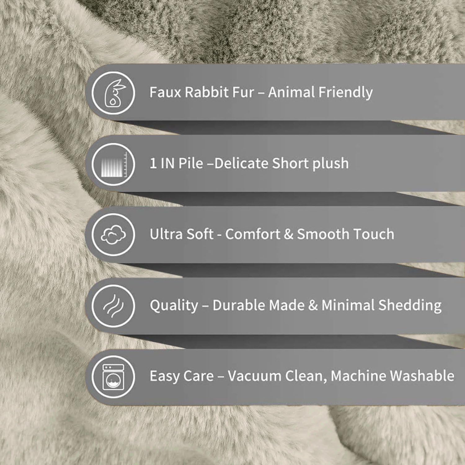 Rabbit Fur Bubble Cushion Cover - Pack of 2(Taupe, 16x16 Inch)