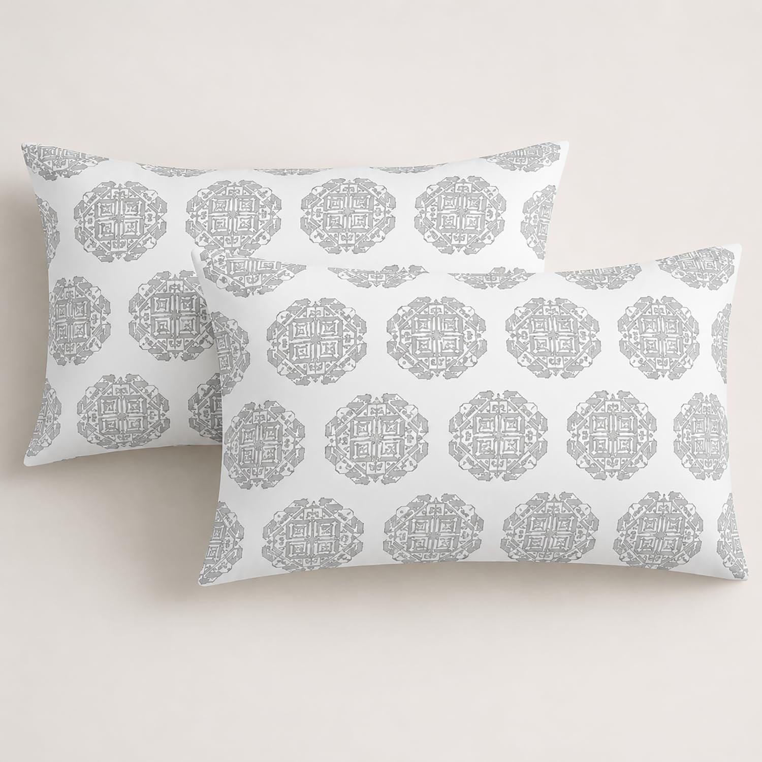 Double Bedsheet with 2 Pillow Covers Premium 240 TC 100% Cotton Feel (King Size Grey 108x108inch )
