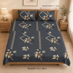King Size Double Bedsheet with 2 Pillow Covers Premium Floral Geometry Printed  90x100 inch