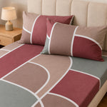 Double Bedsheet with 2 Pillow Covers 220 TC 100% Cotton Feel ( King Size Red 90x100inch )