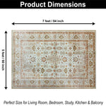 Polyester Golden Dusk Carpet for Bedroom (5x7 Feet, Multicolor)
