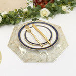LUXE HOME INTERNATIONAL PVC Vinyl Metallic Table Round Placemats for Dining Table Gold, Heat Resistant & Waterproof | Easy to Clean Decorative Dining Mats - (Set of 4) ST062TJ-3MJ