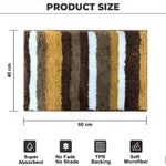 Striped Italia Bath Mat Super Sof(Anti-Gold, 40x60 cm)