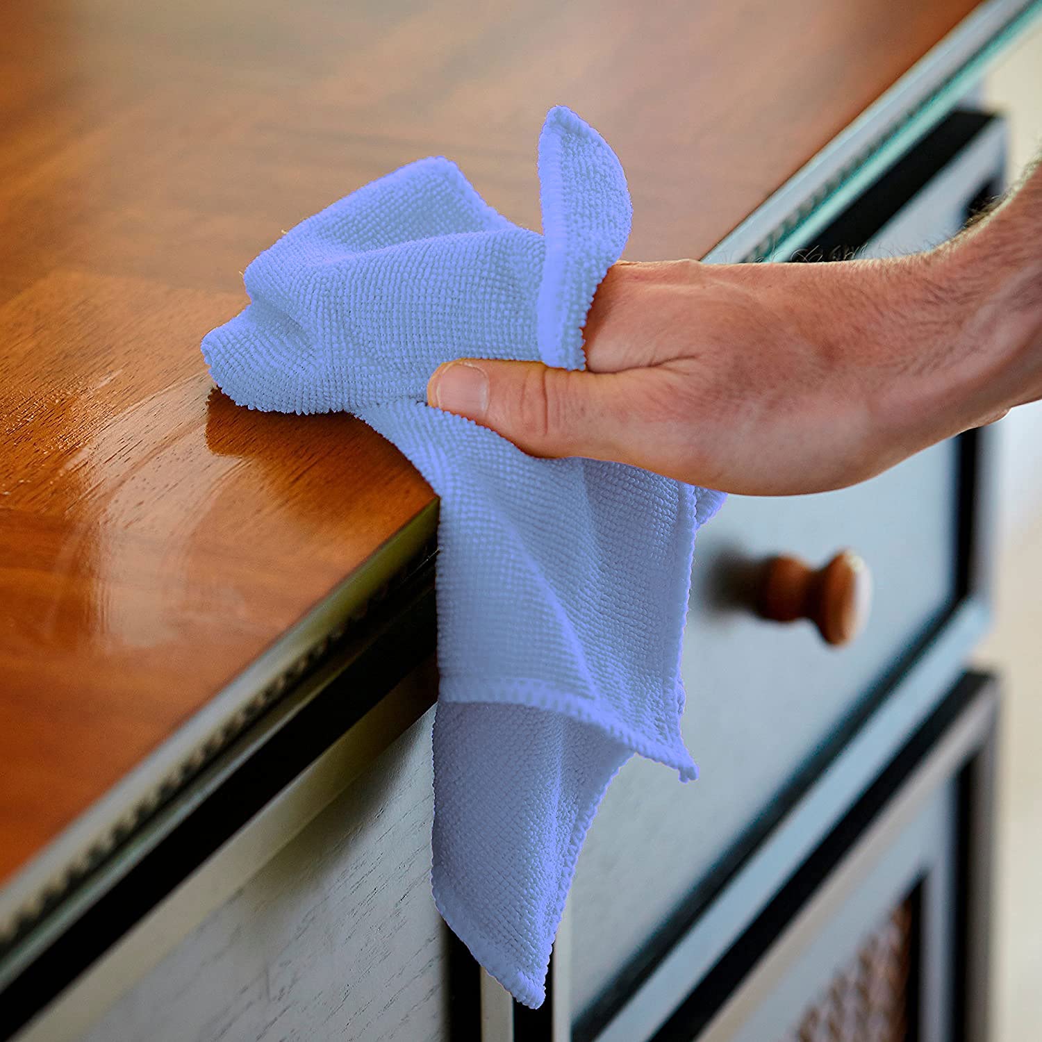 Cleaning Cloths, All-Purpose for House Pack of 5 (12in x 12in, Blue)