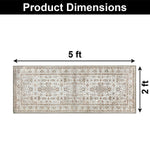 Polyester Golden Dusk Runner for Bedroom (2x5 Feet, Multicolor)