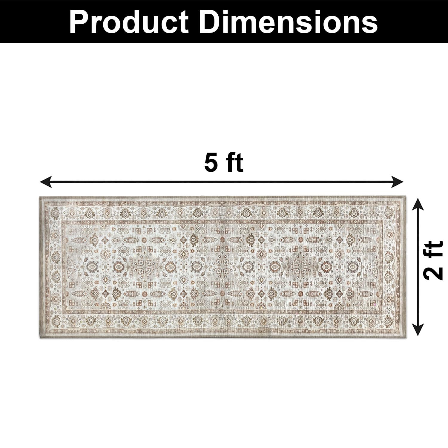 Polyester Golden Dusk Runner for Bedroom (2x5 Feet, Multicolor)