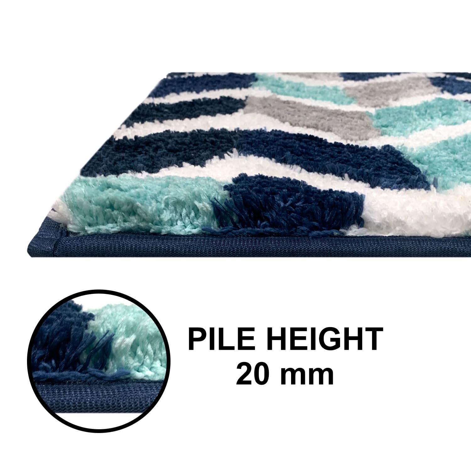 Macau ZigZag Bath Mat (40x60 cm,Blue)