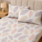 King Size Double Bedsheet with 2 Pillow Covers Premium Feather Printed  108x108 inch