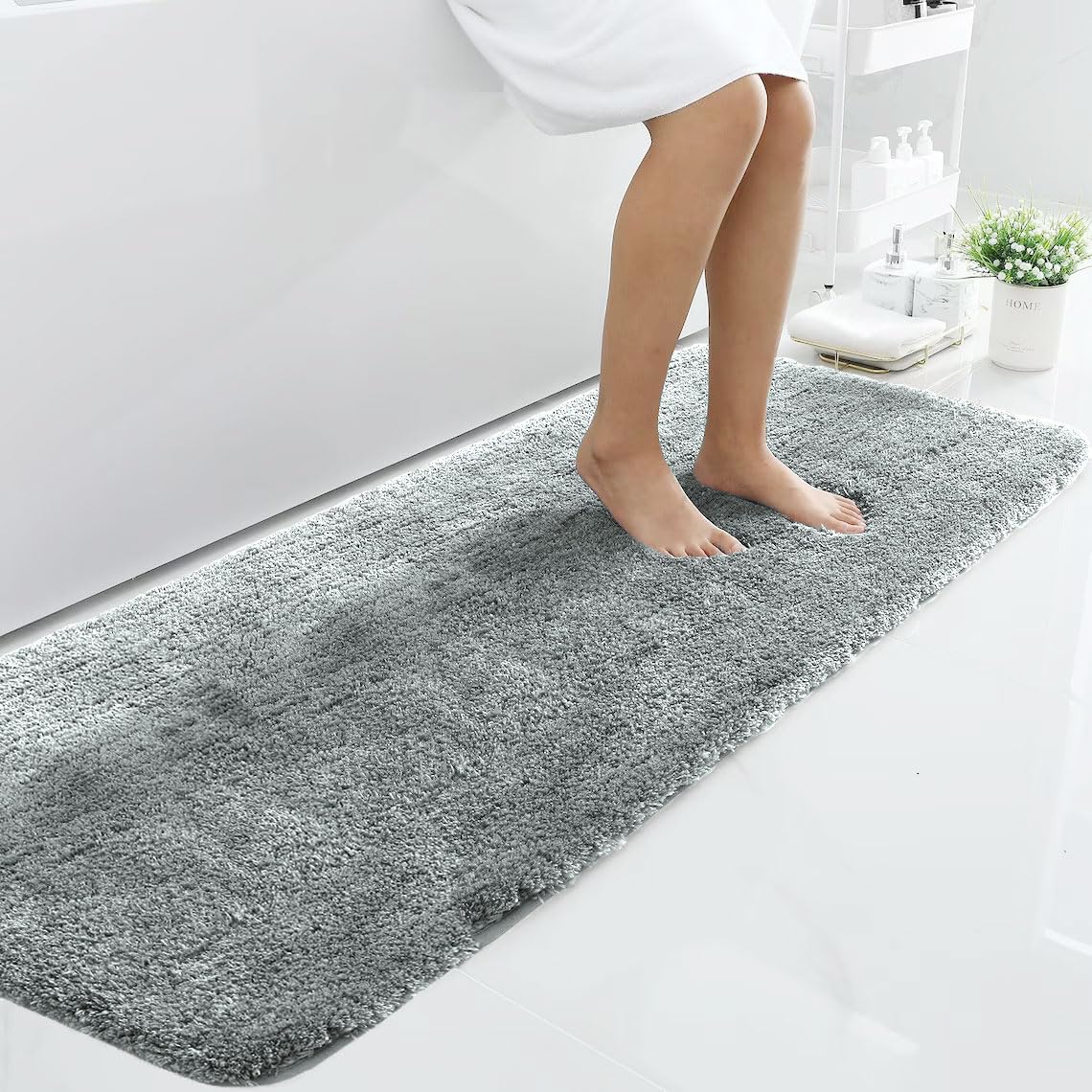 Vegas Microfiber Runner For Bedroom (2X5 Ft,Silver)