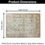 Polyester Golden Dusk Carpet for Bedroom (4x6 Feet, Multicolor)