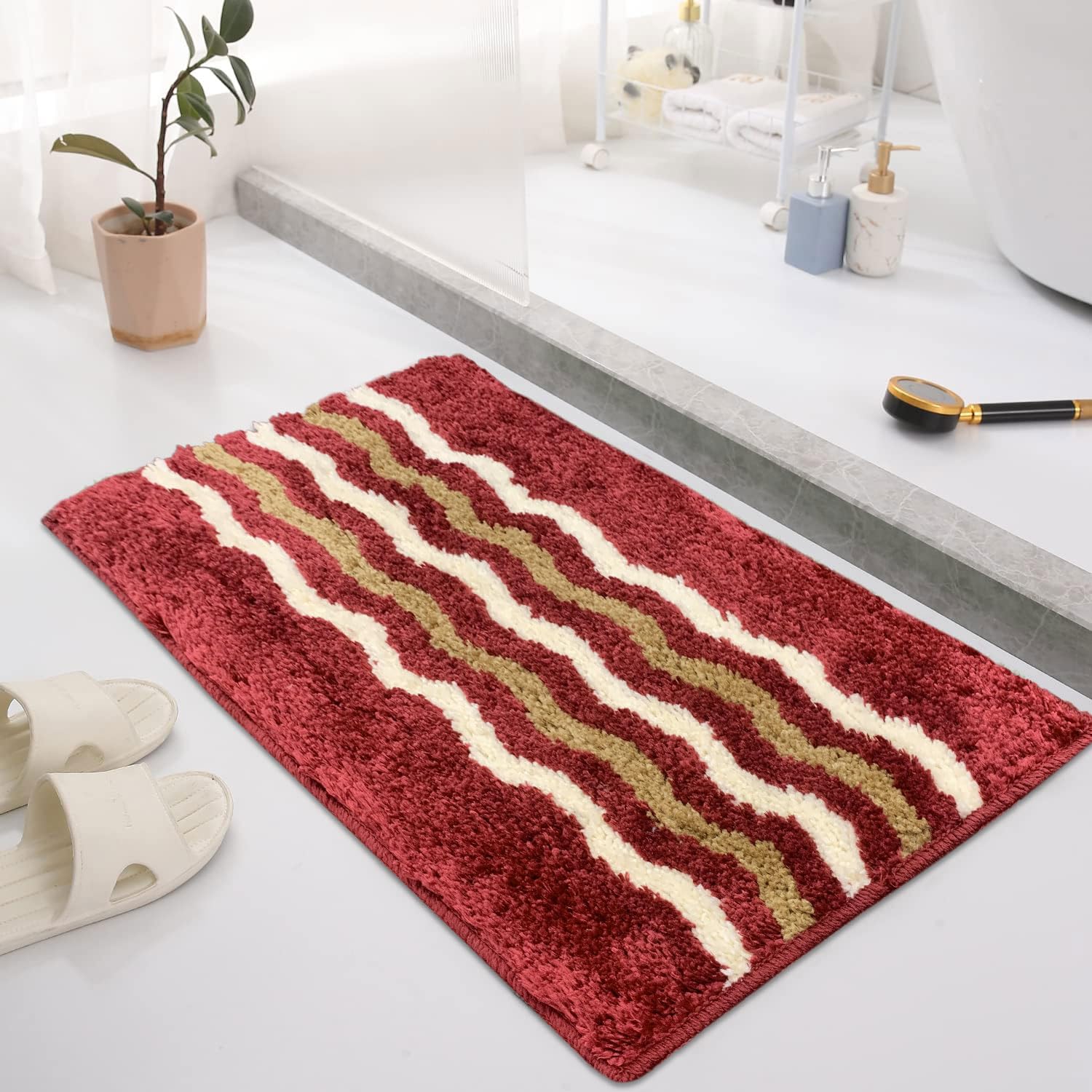 Belgium Bath Mat ( 38x58 cm,Cherry )