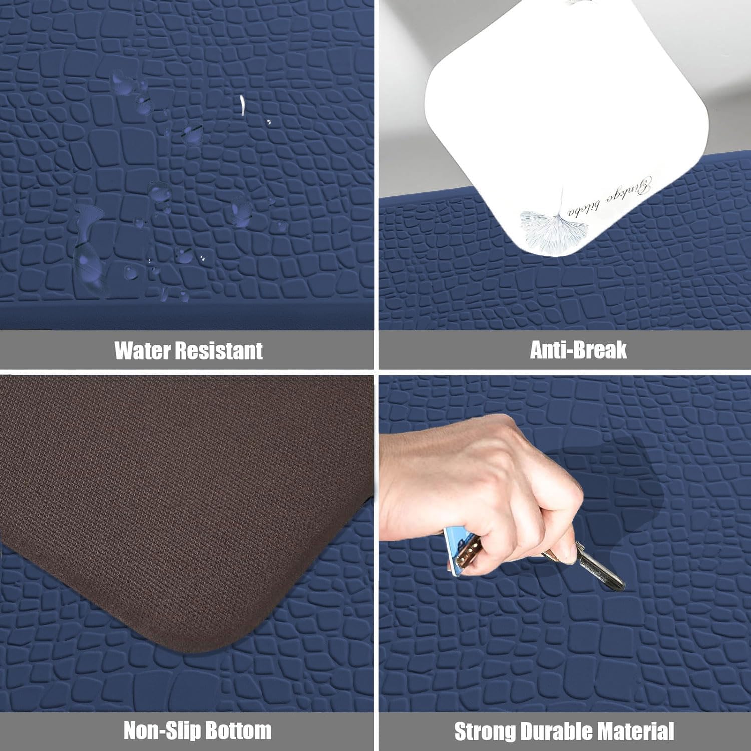 Jersey Texture Anti-Fatigue PVC Door Mat (Teal, 45x75 cm)