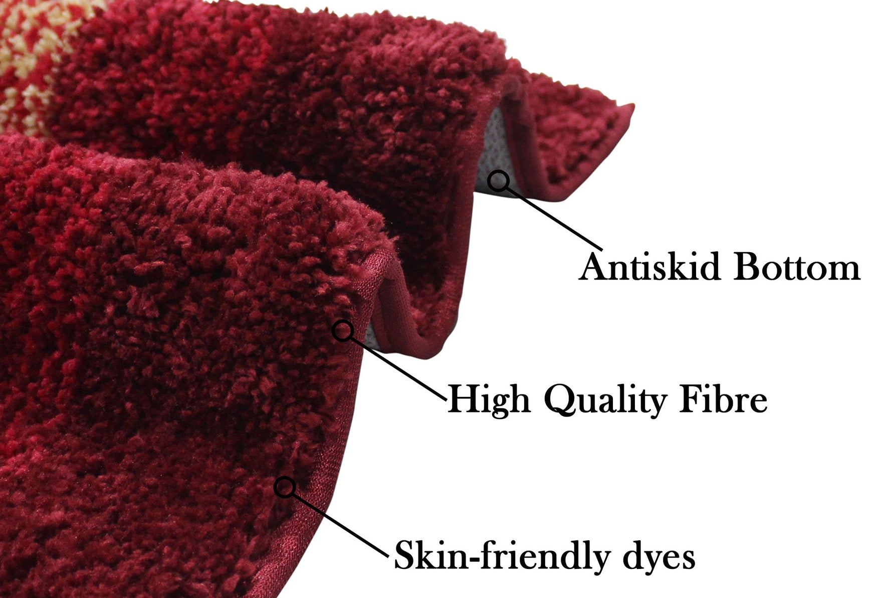 Super Soft Microfiber Mat for Home Pack of 2 (38x58cm, lava)