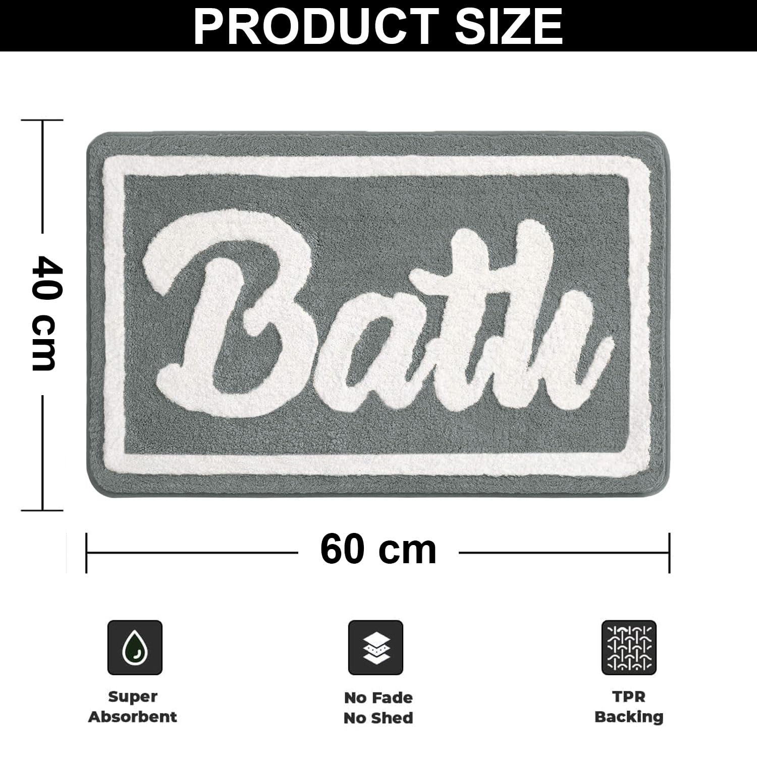 Canada Super Soft Bath Mat (40x60 cm, Silver)