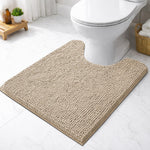 Chenille Contour Bath Mat for Bathroom (Beige , 47x47cm)