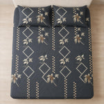 Double Bedsheet with 2 Pillow Covers 220 TC 100% Cotton Feel ( King Size Charcoal 90x100inch )